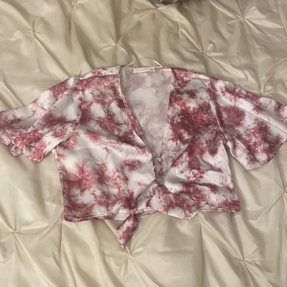 Silky skirt set with crop top